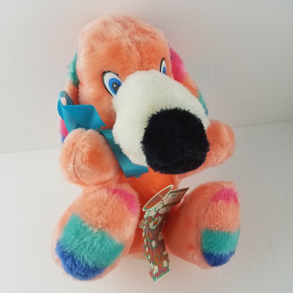 Vintage CIRCUS CIRCUS Rainbow Dog LAS VEGAS Plush